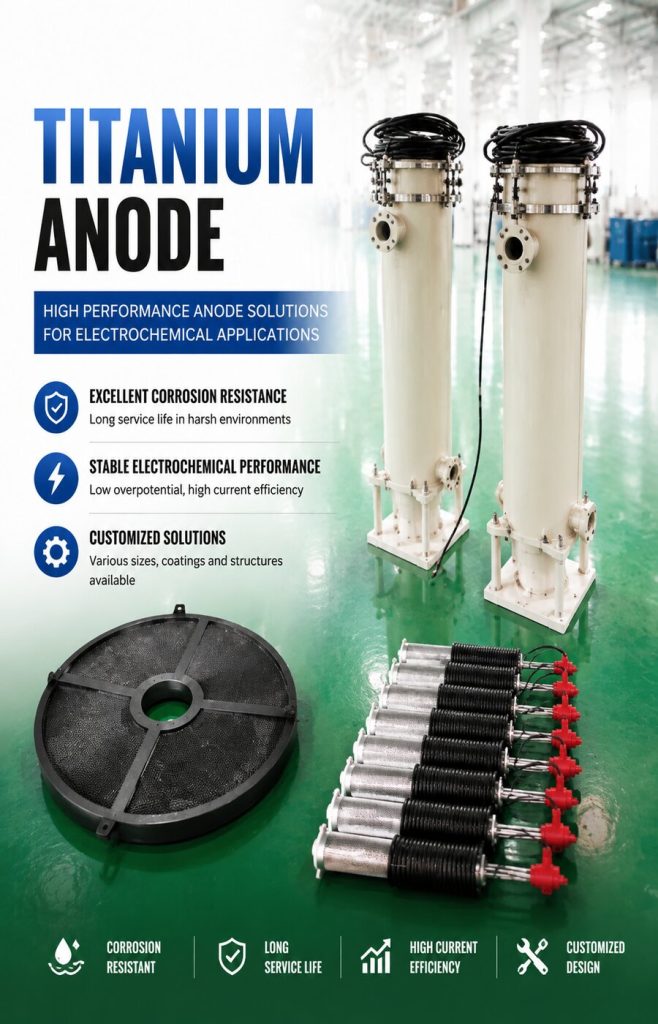 Electrochemical descaling principle using titanium anode system for industrial water treatment